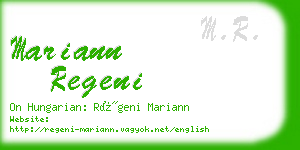 mariann regeni business card